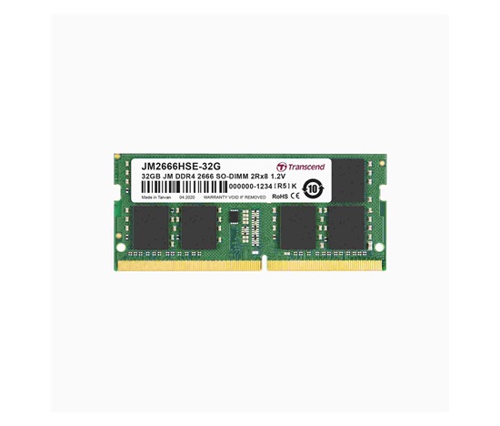 TRANSCEND SODIMM DDR4 32GB 2666MHz 2Rx8 2Gx8 CL19 1.2V