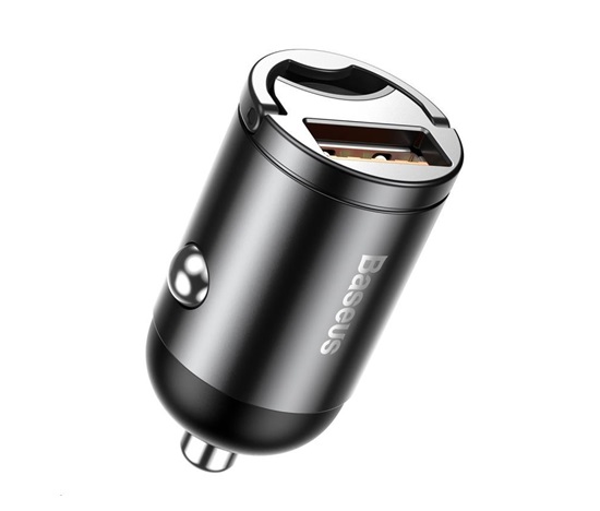 Baseus Tini Star Mini adaptér do automobilu USB-A QC 30W, šedá