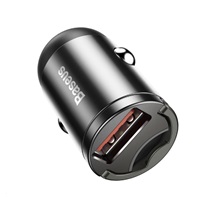 Baseus Tini Star Mini adaptér do automobilu USB-A QC 30W, šedá
