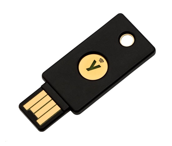 Yubico / YubiKey user multifunctional USB-A token with NFC support.