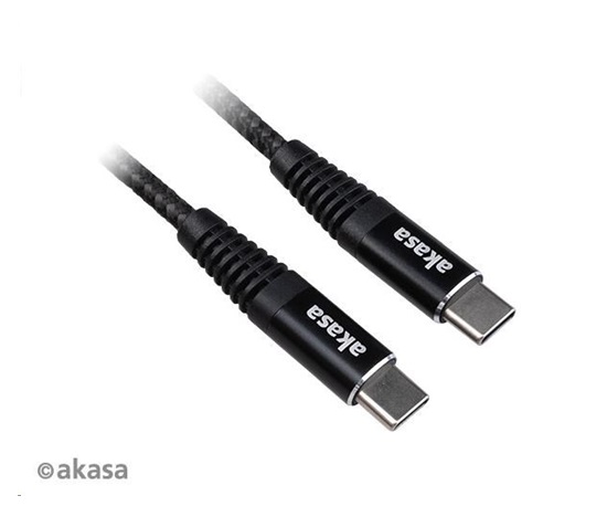 AKASA kabel napájecí Type-C na Type-C, 100W, 1m,  černá