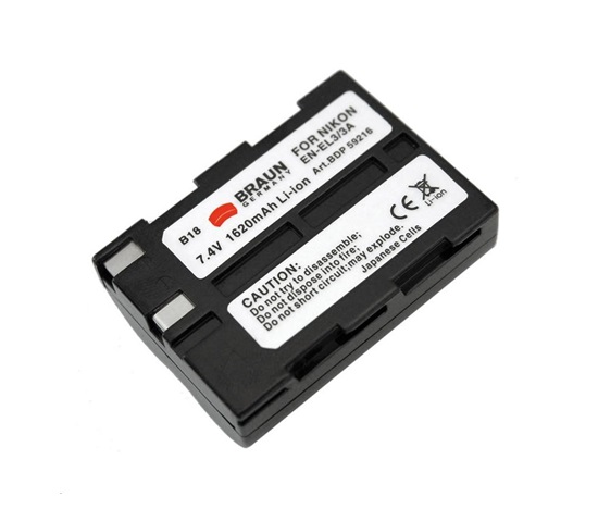 Braun akumulátor NIKON EN-EL3, EL3a, FUJI NP-150, 1620mAh