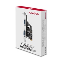AXAGON PCEA-S2N, PCIe řadič - 2x sériový port (RS232) 250 kbps, vč. LP