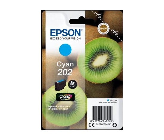 EPSON ink bar Singlepack "Kiwi" Cyan 202 Claria Premium Ink 4,1 ml