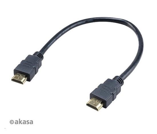 AKASA kabel 4K HDMI na HDMI, 4K@60Hz, pozlacené konektory, 30cm