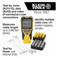 KLEIN TOOLS - VDV Scout® Pro 3 Tester Kit Locator (PoE) - 18x RJ45, 18x F-konektor
