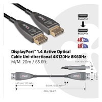 Club3D Kabel DisplayPort 1.4 Active Optical Unidirectional 4K120Hz 8K60Hz (M/M), 20m