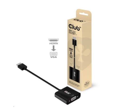 Club3D Adaptér HDMI 1.4 na VGA (M/F), Active with audio