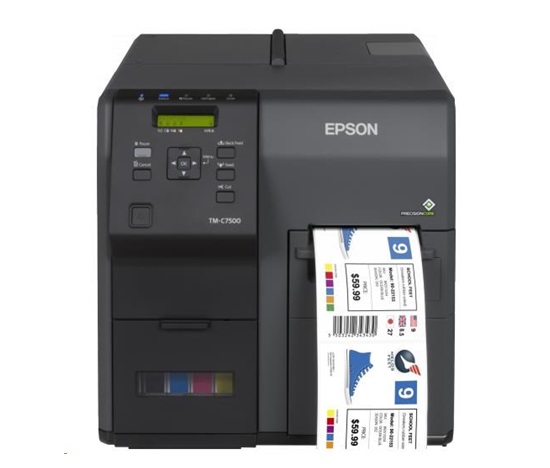 Epson ColorWorks C7500G, cutter, disp., USB, Ethernet, black