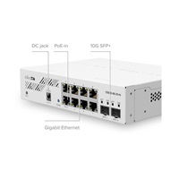 MikroTik Cloud Smart Switch CSS610-8G-2S+IN, 8 gigabit.portů, PoE-In, 2xSFP+, SwOS