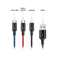 CONNECT IT Wirez 3in1 USB-C & Micro USB & Lightning, 1,2 m