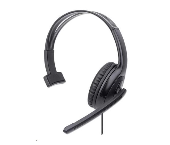 MANHATTAN Sluchátka s mikrofonem Mono USB Headset, černá