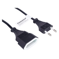 PREMIUMCORD Kabel síťový 230V, prodlužovací dvojvidlice,  3m