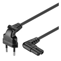 PREMIUMCORD Kabel síťový 230V k magnetofonu se zahnutými konektory 0.75m