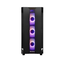 CHIEFTEC skříň Miditower Gaming HUNTER, Black, 4x RGB Rainbow Fan, 2 x USB 3.0, side glass