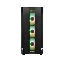 CHIEFTEC skříň Miditower Gaming HUNTER, Black, 4x RGB Rainbow Fan, 2 x USB 3.0, side glass