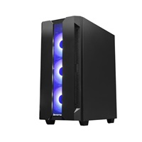 CHIEFTEC skříň Miditower Gaming HUNTER, Black, 4x RGB Rainbow Fan, 2 x USB 3.0, side glass