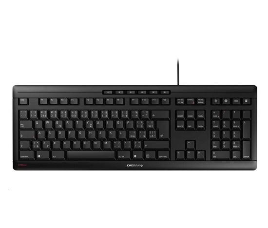 CHERRY klávesnice STREAM, drátová, USB, CZ+SK layout, černá