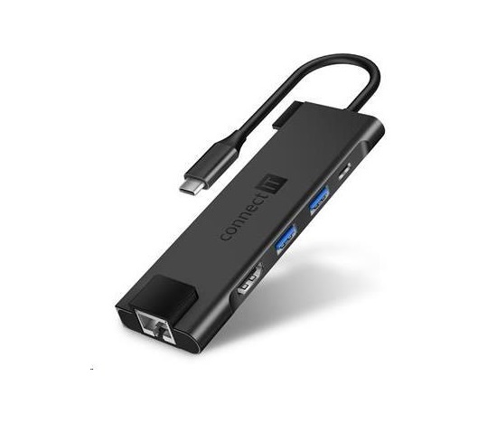 CONNECT IT Multi5in1 USB-C hub, 5v1 (USB-C, 2xUSB-A, HDMI, RJ45), externí, antracitová