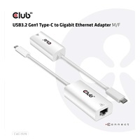 Club3D Adaptér aktivní USB 3.2 typ C na LAN (Gigabit Ethernet - 1Gb), 20cm