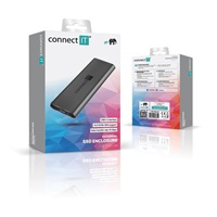 CONNECT IT AluSafe externí box pro SSD disky M.2 NVMe, 10 Gbps, USB-C, Antracitová