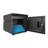 MANHATTAN stolní nabíjecí skříň - 10 portů, 180 W, přepěťová ochrana, tichá ventilace, kovové pouzdro, černá