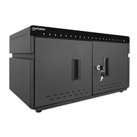 MANHATTAN stolní nabíjecí skříň - 20 portů, 360 W, přepěťová ochrana, tichá ventilace, kovové pouzdro, černá