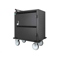 MANHATTAN nabíjecí vozík - 32 portů, 576 W, přepěťová ochrana, tichá ventilace, kovové pouzdro, černá