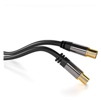 PREMIUMCORD propojovací kabel, anténní, M/F 75Ohm (135dB) 4x stíněný 5m