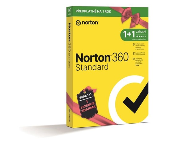 NORTON 360 STANDARD 10GB + VPN, 1+1 uživatel pro 1 zařízení na 1 rok BOX