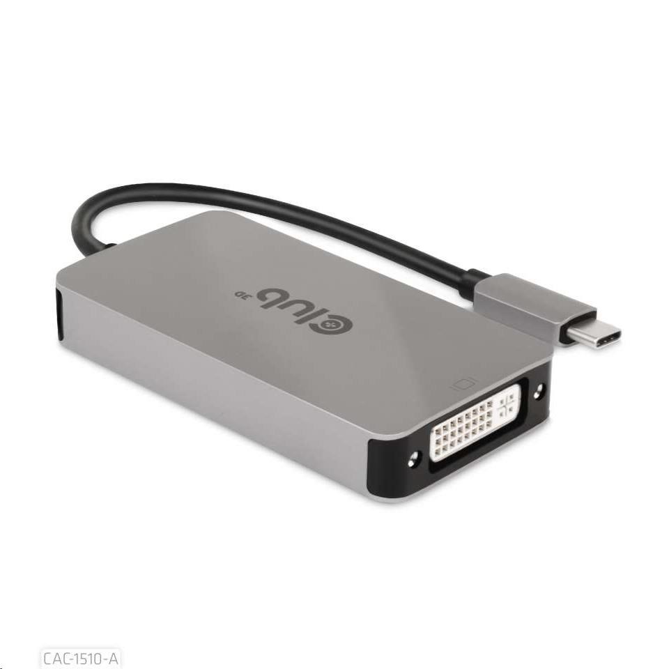 Club3D Adaptér aktivní USB 3.2 typ C na DVI-D Dual Link