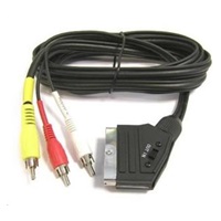 PremiumCord Kabel SCART - 3xCINCH M/M 1.5m in/out přepínač