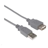 PREMIUMCORD Kabel USB 2.0 A-A 5m, prodlužovací (M/F) šedý