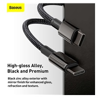 Baseus Tungsten Gold rychlonabíjecí / datový kabel USB-C na USB-C 100W 1m, černá