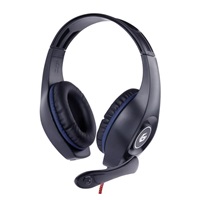 GEMBIRD sluchátka s mikrofonem GHS-05-B, gaming, černo-modrá, 1x 4-pólový 3,5mm jack