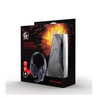 GEMBIRD sluchátka s mikrofonem GHS-05-B, gaming, černo-modrá, 1x 4-pólový 3,5mm jack