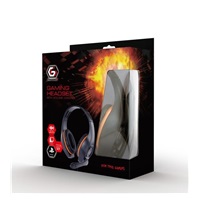 GEMBIRD sluchátka s mikrofonem GHS-05-O, gaming, černo-oranžová, 1x 4-pólový 3,5mm jack