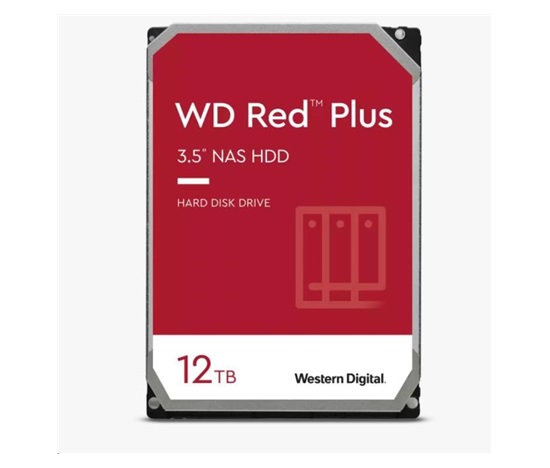 WD RED PLUS NAS WD120EFBX 12TB, SATA III 3.5", 256MB 7200RPM, 196MB/s, CMR