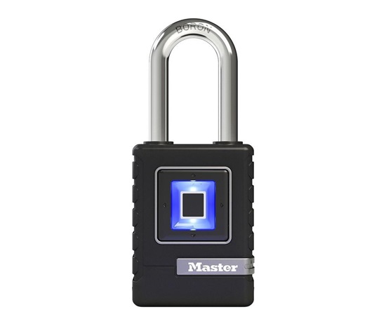 Master Lock 4901EURDLH visací zámek, biometrický, na otisk prstu, až 10 otisků prstů, černá