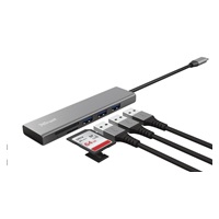 TRUST rozbočovač HALYX, Fast USB-C Hub & Card reader
