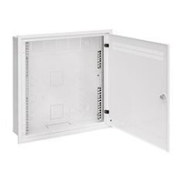 Solarix rozvaděč LC-18 do zdi s lištami 2U, 4U a 11U, 550x550 bílá RAL9003 s rámečkem k zazdění LC-18-55-15-W-W