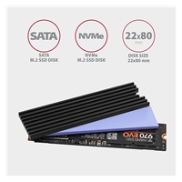 AXAGON CLR-M2L3, hliníkový pasivní chladič pro M.2 2280 SSD, výška 3 mm