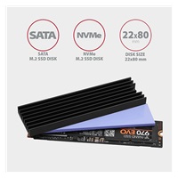 AXAGON CLR-M2L6, hliníkový pasivní chladič pro M.2 2280 SSD, výška 6 mm