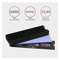 AXAGON CLR-M2L10, hliníkový pasivní chladič pro M.2 2280 SSD, výška 10 mm