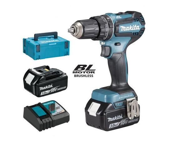 Makita DHP485RFJ Aku bezuhlíkový příklepový šroubovák Li-ion LXT 18V/3,0 Ah,Makpac