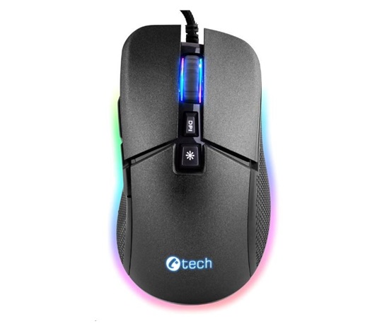 C-TECH herní myš Dawn, casual gaming, 6400 DPI, RGB podsvícení, USB