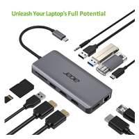 ACER 12v1 Type C dongle: 2 x USB3.2, 2 x USB2.0, 1x SD/TF, 2 x HDMI, 1 x PD, 1 x DP, 1 x RJ45, 1 x 3.5 Audio