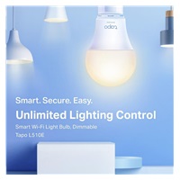 TP-Link Tapo L510E (2-pack) chytrá WiFi stmívatelná LED žárovka (bílá,2700K,806lm,2,4GHz,E27)
