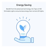 TP-Link Tapo L510E (2-pack) chytrá WiFi stmívatelná LED žárovka (bílá,2700K,806lm,2,4GHz,E27)