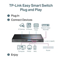 TP-Link CCTV Easy Smart switch TL-SG1218MPE (16xGbE, 2xGbE/2xSFP combo, 16xPoE+, 250W)